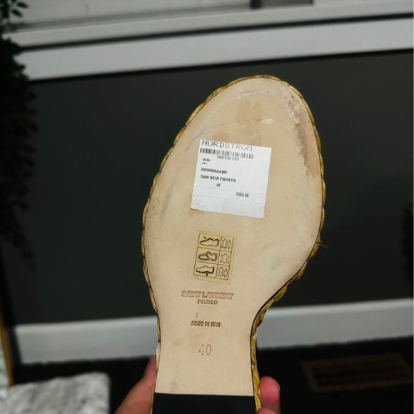 SAINT LAURENT CASSANDRA OPEN TOE WEDGE SANDALS - Picture 4 of 4